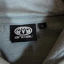 Load image into Gallery viewer, Animal Embroidered Skate Surfer Logo Spellout Blue Hoodie