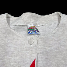 Load image into Gallery viewer, Vintage 90's SWEATERIA Multi Colour Embroidered Triangle Button Down Cardigan Sweatshirt