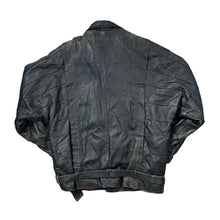 Load image into Gallery viewer, Vintage 90's TARGA Genuine Real Distressed Black Leather Bomber Jacket