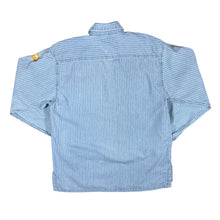 Load image into Gallery viewer, Vintage LEE Union Made Blue Striped 1/4 Zip Cotton Long Sleeve Shirt