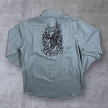 Load image into Gallery viewer, Early 00's Atlas For Men Cowboy Western Grey Cotton Long Sleeve Shirt