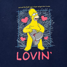 Load image into Gallery viewer, Vintage THE SIMPSONS (1999) "Lovin'" Homer Simpson TV Show Cartoon Spellout Graphic T-Shirt