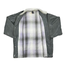 Load image into Gallery viewer, Vintage INSTINCT Skater Surfer Embroidered Logo Plaid Check Lined Heavyweight Canvas Jacket