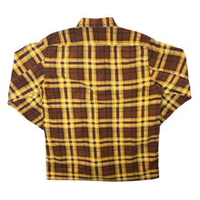 Load image into Gallery viewer, Vintage Johaj Brown Yellow Plaid Check Long Sleeve Flannel Shirt