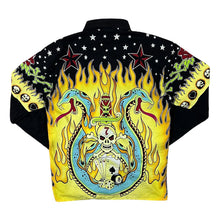Load image into Gallery viewer, Early 00's Fishbone Hip Hop Y2K Gothic Biker All-Over Print Layered Long Sleeve Shirt