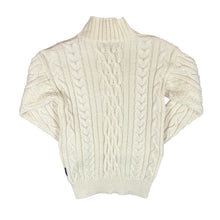 Load image into Gallery viewer, Early 00's WOOLOVERS Classic Cream Chunky Cable Knit Wool 1/4 Zip Sweater Jumper