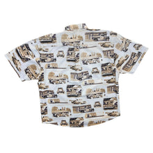 Load image into Gallery viewer, Vintage North River Car Patterned Cotton Short Sleeve Button-Up Shirt