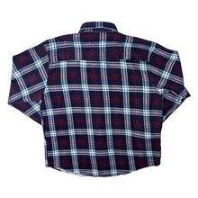Load image into Gallery viewer, Vintage Cotton Country Club Burgundy Black Plaid Check Long Sleeve Cotton Flannel Shirt