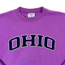 Load image into Gallery viewer, Champion Eco OHIO Embroidered College Spellout Purple Crewneck Sweatshirt