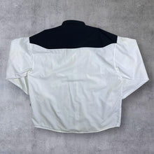 Load image into Gallery viewer, Vintage Stars & Stripes Cowboy Western Embroidered White Black Popper Long Sleeve Shirt