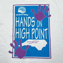 Load image into Gallery viewer, Vintage 90’s Screen Stars HANDS ON HIGH POINT Spellout Graphic Single Stitch T-Shirt