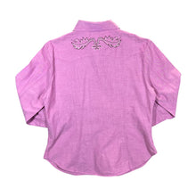 Load image into Gallery viewer, Vintage ROCKY Cowboy Western Embroidered Pearl Snap Popper Cotton 3/4 Sleeve Shirt