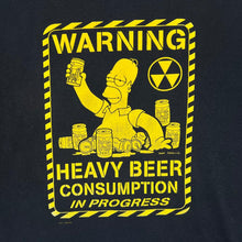 Load image into Gallery viewer, Vintage THE SIMPSONS (2002) "Warning Heavy Beer Consumption" Homer TV Show Spellout Graphic T-Shirt