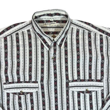 Load image into Gallery viewer, Vintage Weekend Retreat Floral Patterned Striped Long Sleeve Cotton Shirt