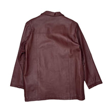 Load image into Gallery viewer, Vintage MILAN LEATHER Genuine Real Burgundy Leather Button Jacket