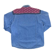 Load image into Gallery viewer, Vintage S.OLIVER Star Patterned Panel Cowboy Western Denim Long Sleeve Shirt