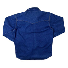 Load image into Gallery viewer, Vintage Cowboy Western Blue Denim Cotton Lace Panel Long Sleeve Shirt