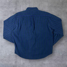 Load image into Gallery viewer, Vintage Tommy Hilfiger Navy Green Tartan Check Crest Logo Long Sleeve Button-Down Shirt