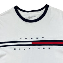 Load image into Gallery viewer, TOMMY HILFIGER Embroidered Big Logo Spellout Short Sleeve Cotton T-Shirt