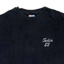 Load image into Gallery viewer, Vintage 90's HANES Embroidered Mini Logo Black Single Stitch T-Shirt