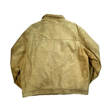 Load image into Gallery viewer, BLUE HARBOUR Marks & Spencer Classic Real Genuine Tan Suede Leather Bomber Jacket
