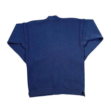 Load image into Gallery viewer, Vintage 90&#39;s GUERNSEY WOOLENS Classic Blue Heavyweight Pure New Wool Knit Button Cardigan Sweater Jumper
