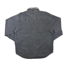 Load image into Gallery viewer, Vintage MEN'S COMPANY Cowboy Western Leather Panel Grey Denim Long Sleeve Shirt