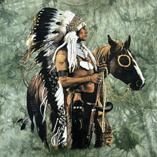 Load image into Gallery viewer, THE MOUNTAIN Native American Horse Animal Nature Graphic Green Tie Dye T-Shirt