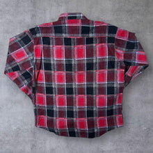 Load image into Gallery viewer, Vintage Shuntong Red Black Blue Plaid Check Long Sleeve Cotton Flannel Shirt