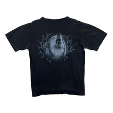Load image into Gallery viewer, Early 00's WILD Gothic Wolf Animal Nature Wildlife Graphic Black T-Shirt