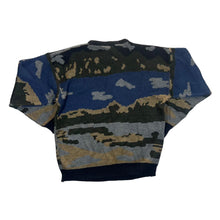 Load image into Gallery viewer, Vintage 90's DEUCE Embroidered Fishing Patterned Acrylic Knit Sweater Jumper
