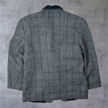 Load image into Gallery viewer, Vintage 80's 90's David N. Houndstooth Suede Collar 100% Wool Blazer Jacket