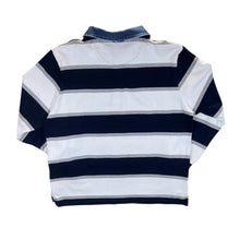 Load image into Gallery viewer, GANT "Relaxed" Embroidered Logo Colour Block Striped Denim Collared Rugby Polo Shirt