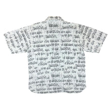 Load image into Gallery viewer, Vintage GIN TONIC Script Spellout Patterned Short Sleeve Flannel Shirt