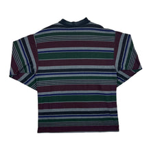Load image into Gallery viewer, Vintage RIVER ISLAND Colour Block Multi Striped Mock High Neck Long Sleeve T-Shirt