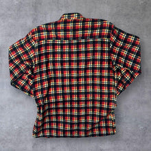 Load image into Gallery viewer, Vintage Red Black Yellow White Plaid Check Long Sleeve Flannel Shirt
