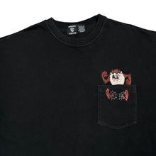 Load image into Gallery viewer, Vintage Warner Bros (1996) LOONEY TUNES Tas Tasmanian Devil Embroidered Character Pocket T-Shirt