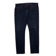 Load image into Gallery viewer, TOMMY HILFIGER "Denton Stretch Straight Fit" Black Selvedge Denim Jeans
