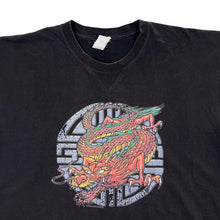 Load image into Gallery viewer, Early 00's Gothic Biker Tattoo Tribal Dragon Graphic Black T-Shirt