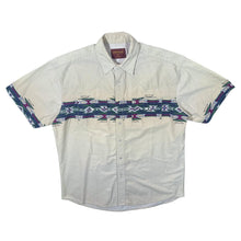 Load image into Gallery viewer, Vintage Rustler By Wrangler Cowboy Western Aztec Patterned Popper Short Sleeve Shirt