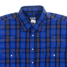 Load image into Gallery viewer, Vintage Wrangler Cowboy Western Plaid Check Pearl Snap Popper Long Sleeve Shirt