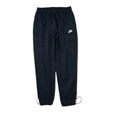 Load image into Gallery viewer, NIKE Classic Black Embroidered Mini Logo Cargo Tracksuit Bottoms