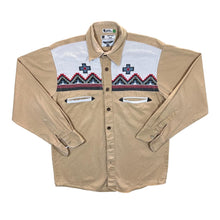 Load image into Gallery viewer, Vintage Gortrud Cowboy Western Embroidered Brown Cotton Long Sleeve Shirt