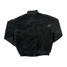 Load image into Gallery viewer, Vintage 90's Genuine Real Black Suede Leather Zip Bomber Jacket