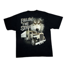 Load image into Gallery viewer, Early 00's Metal Rock FOLLOW THE SPIRIT Wolf Trucker Animal Spellout Graphic T-Shirt