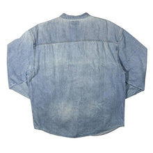 Load image into Gallery viewer, Vintage John Baner Blue Denim Cowboy Western Grandad Collar Long Sleeve Shirt