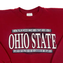 Load image into Gallery viewer, Vintage 90's OHIO STATE BUCKEYES College Spellout Graphic Red Sweatshirt