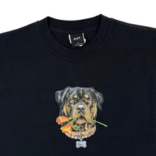 Load image into Gallery viewer, HUF Big Poppy Rottweiler Dog Skater Streetwear Graphic Black Short Sleeve T-Shirt