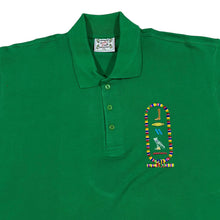 Load image into Gallery viewer, Vintage CARLA CRAFT Egyptian Hieroglythics Souvenir Short Sleeve Polo Shirt