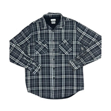 Load image into Gallery viewer, Zara x AC/DC "Black Ice" Graphic Spellout Hard Rock Band Plaid Check Long Sleeve Flannel Shirt